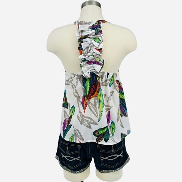 UO Hot & Delicious Multi-Color Feather Halter Top - Picture 4 of 11